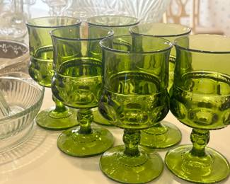 Set of 6 Vintage Indiana Glass Kings Crown 