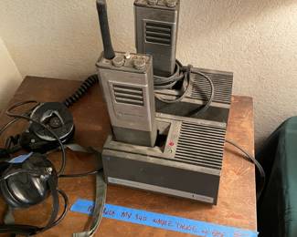 Vintage Walkie-Talkies with Charging stations.