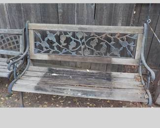 2 Old Iron (and wood) Park-type Benches