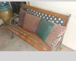 Nice Outdoor Wood and Metal Bench