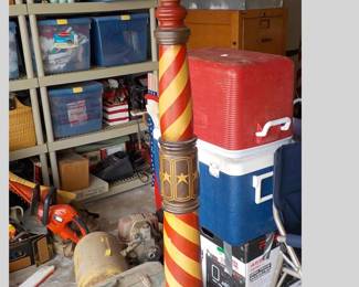 Vintage (Tall) Wooden Barber Pole