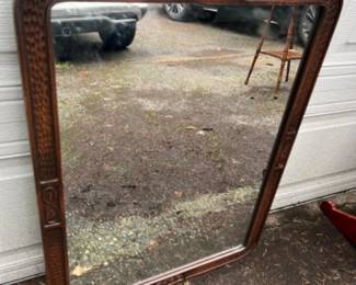 Large Antique Carved Wood Mirror