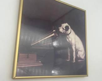 Framed Nipper Victor Edison Dog Print