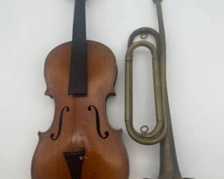 Vintage Violin & Bugle Horn - Well Worn
