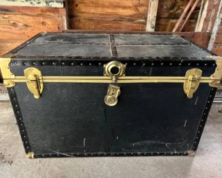 Black & Gold Tone Vintage Trunk