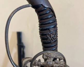 Late 1800s WWI Prussian German Cavalry Officers Sword & Sheath