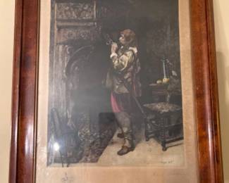 Antique Framed Etching "PETRUCIO" by Paul Adolphe Rajon - Signed