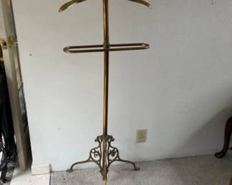 1930s Art Deco Antique Gentleman's Brass Valet