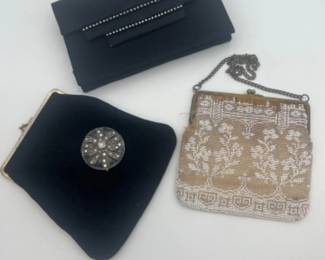 Antique & Vintage Formal Purses Clutches - Monet Mirror Compact