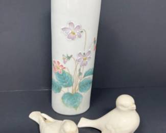Vintage Violet Otagiri Vase & Lenox Birds