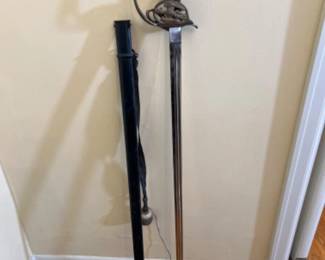 Late 1800s WWI Prussian German Cavalry Officers Sword & Sheath