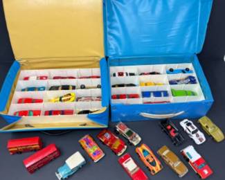 2 Collectors Cases of Vintage Matchbox Metal Cars