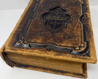 Antique 1880s Illustrated 'The Complete Domestic Bible'