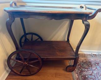 Antique Wood Tea Tray by Paalman Furniture Co