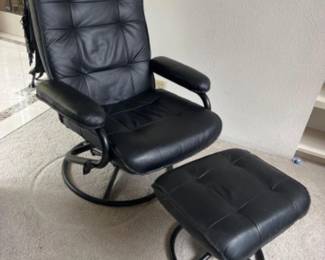 Black Palliser Swivel Chair with Ottoman