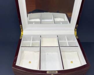 Mid Century Faux Wood Jewelry Box