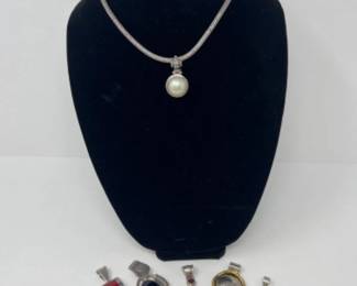 Vintage Sterling Silver Bracelet & Necklace w/Pendants