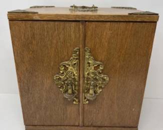 Vtg Japanese Asian Handcrafted Wood Tansu Jewelry Storage Chest