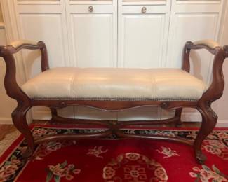Vintage Thomasville Cream Color Transitional Bench