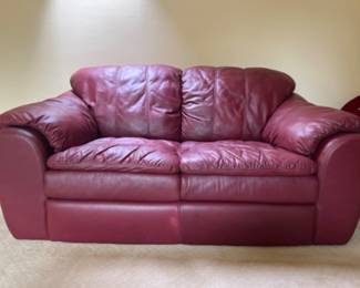 Red Leather Couch Loveseat