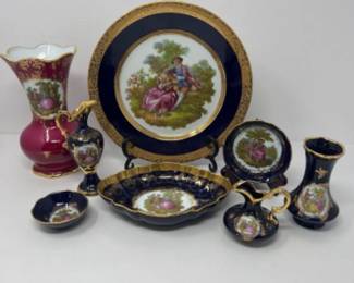 Cobalt & Gold Limoges Decor - Imperia Limoges 22k Gold Paint