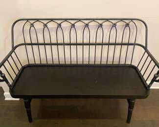 Metal and wood entry bench