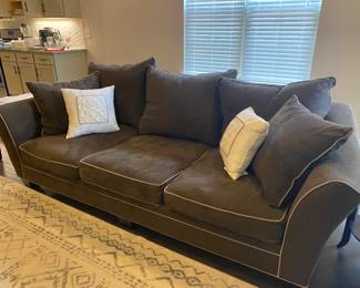 Chocolate brown microfiber sofa and loveseat. These are very deep and comfy! (Color shows best on the previous photo)