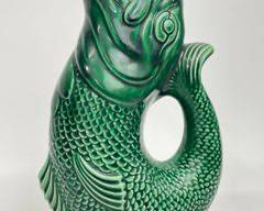 Vintage Dartmouth Pottery Devon Glug Jug, Gurgle Green Ceramic Fish Vase