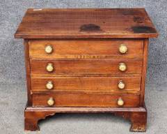 Antique 4 Drawer Small Chest with Porcelain Knobs