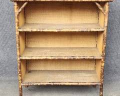 Antique Bamboo Rattan Bookcase Display Case