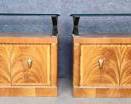 Fantastic Pair of 20th Century Henredon Wood Metal & Glass Side Tables