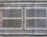Vintage Pakistan Wool Area Rug Hand Knotted Black Cream & Red