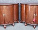 Pair Bombay Company 2 Door Demilune Cabinets