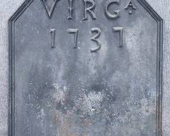 Antique iron Fireback Virg 1737