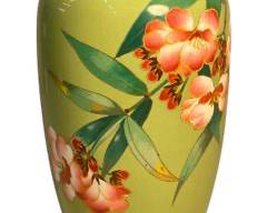 Vintage Signed Ando Rare Colored Cloisonne Vase with Silver Rims