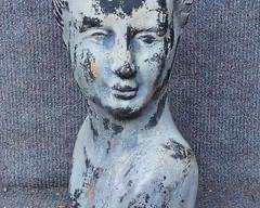Vintage Painted Terra Cotta Classical Greek or Roman Lady Garden Planter