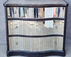 Hooker Furniture Fancy Mirrored 3 Drawer Chest Serpentine Front Hollywood Regency Style