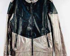 SWEEWE Mens Metallic Silver And Black Jacket Size XL