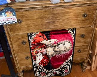 Dresser and Jesus tapestry