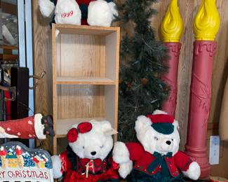 Christmas bears and blow mold candles 