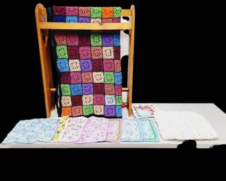 Vintage Handmade Afghan Cloak  Quilt Rack