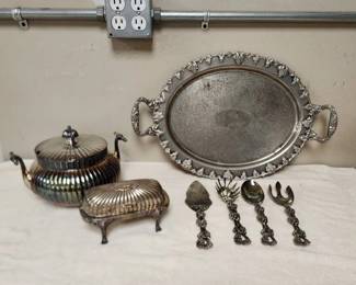 F.B. Rogers Silver On Copper Silver Colored  Godinger Silver Art  More