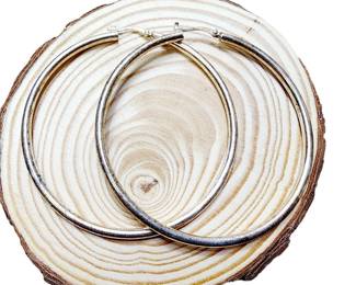 JCM Sterling Silver Hoop Earrings Large