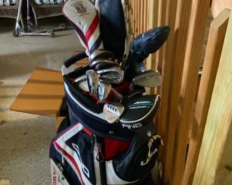 Ping golf clubs and bag