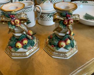 FRITZ AND FLOYD CHRISTMAS CANDLESTICKS