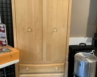 Light oak armoire