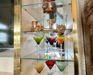 Assortment of Colorful Martini Glasses