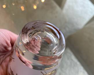 Set of 6 Libbey Gold Leaf Design Low Ball Glasses