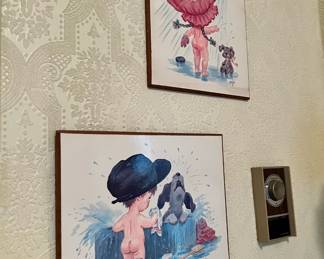 Two 1960's Boy and Girl Prints by Griffin
