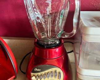 Red Oster 12 Speed Blender